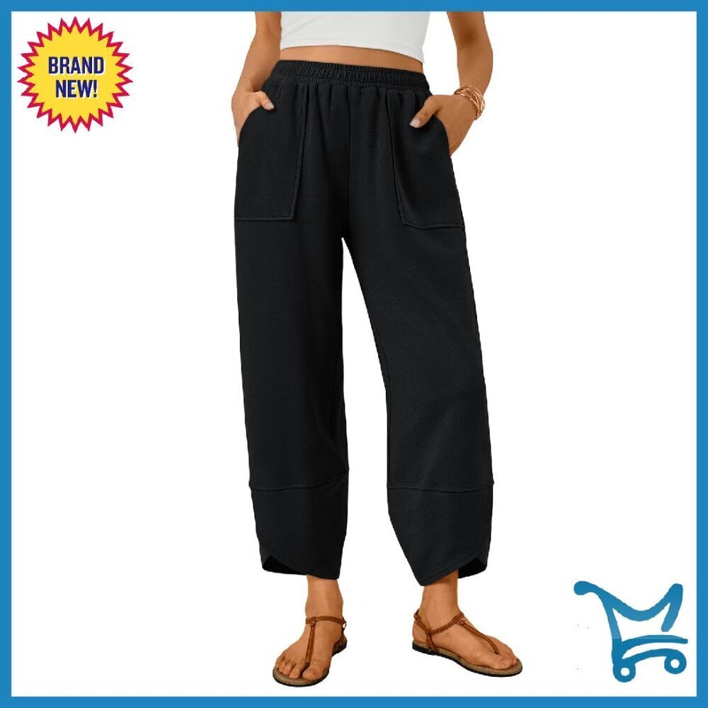 Wide Leg Pants Casual Barrel Sweatpants Baggy Slacks with Pockets